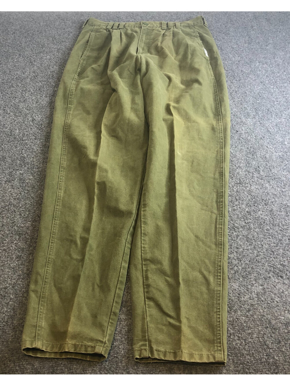 Vintage Cherokee Pants Womens 14 Military Green Tapered 80s 100% Cotton 90s